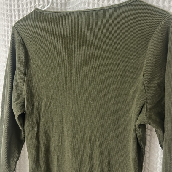 Soft A&F Rib Green Bodysuit with hook & eye closure XL - Picture 6 of 7